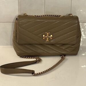 Tory Burch Kira Chevron Quilted Chain Shoulder Bag Taupe
